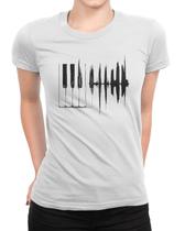 Camiseta Feminina Piano Teclado Instrumento Musical