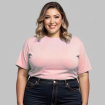 Camiseta Feminina Plus Size 100% Algodão Gola Redonda Manga Oversized Basica Casual G1ao G3