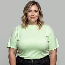 Camiseta Feminina Plus Size 100% Algodão Gola Redonda Manga Oversized Basica Casual G1ao G3