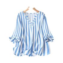 Camiseta Feminina plus Size Com Decote Em V Estampada Em Xadrez Primavera Leve Respirável Moda Tops