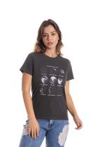 Camiseta Feminina Plus Size Estonada Fases Da Lua