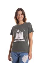 Camiseta Feminina Plus Size Estonada Let's Travel