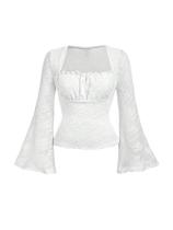 Camiseta feminina plus size grunge floral Mesh Flare Manga