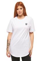 Camiseta feminina plus size longline oversized swag manga curta wooks c1
