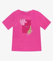 Camiseta Feminina Plus Size Secret Glam Rosa