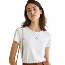 Camiseta Feminina Plus Size T-shirt Algodão Premium Lisa Baby Look - Gugi