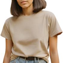 Camiseta Feminina Plus Size T-shirt Algodão Premium Lisa Baby Look - GuGi