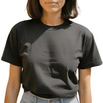 Camiseta Feminina Plus Size T-shirt Algodão Premium Lisa Baby Look