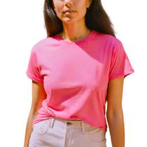 Camiseta Feminina Plus Size T-shirt Algodão Premium Lisa Baby Look - GuGi