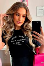 Camiseta Feminina Preta Beverly Hills Club