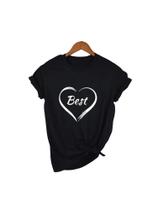 Camiseta feminina preta casual T-shirts - Hhv