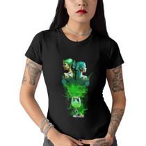Camiseta Feminina Preta Drink Absinto Brisa Fadas Verdes Camiseta Feminina Preta Drink Absinto Brisa Fadas Verdes
