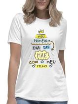 Camiseta feminina primeiro dia das mãe com meu filho blusa