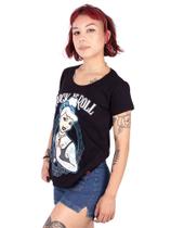 Camiseta Feminina Princesa Rock Tatuada - Preta Camiseta Feminina Princesa Rock Tatuada - Preta