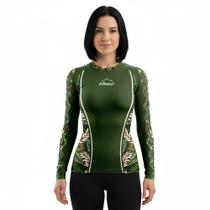 Camiseta Feminina Proteção Uv50 Manga Longa Estampa Tribal
