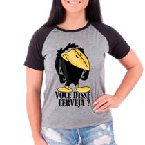 Camiseta Feminina Raglan Cinza Jubileu Cerveja Picapau