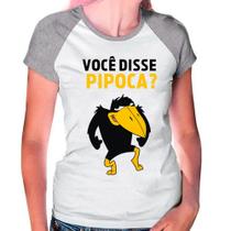 Camiseta Feminina Raglan Cinza Jubileu Pipoca Picapau 02 Camiseta Feminina Raglan Cinza Jubileu Pipoca Picapau 02