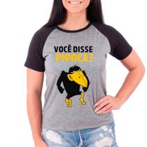 Camiseta Feminina Raglan Cinza Jubileu Pipoca Picapau 02 Camiseta Feminina Raglan Cinza Jubileu Pipoca Picapau 02