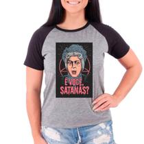 Camiseta Feminina Raglan Cinza Sr Madruga Chaves Desenho 06 - DESIGN CAMISETAS