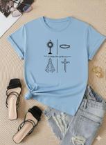 Camiseta Feminina Religiosa Cristã Plus Size Baby Look Algodão Premium É Lindo Ser Católica