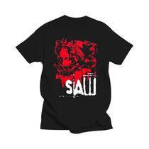 Camiseta Feminina Retrô De Terror Com Estampa De Cabeça De SAW, Gola Redonda, Estilo Harajuku, Top Camiseta Feminina Retrô De Terror Com Estampa De Cabeça De SAW, Gola Redonda, Estilo Harajuku, Top