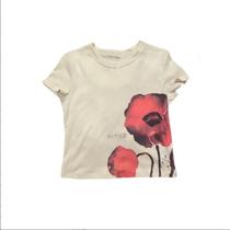 Camiseta Feminina Retrô Y2K com Estampa Floral - Estilo Sexy e Casual