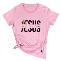 Camiseta Feminina Rosa Jesus Lives in Me Camiseta Feminina Rosa Jesus Lives in Me