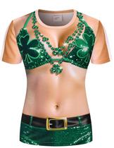 Camiseta feminina Roseelf St Patricks Day Sparkly Shamrock Camiseta feminina Roseelf St Patricks Day Sparkly Shamrock