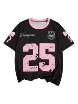 Camiseta feminina RoseSeek Cherry Leopard de manga curta 11Y
