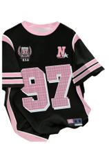 Camiseta feminina RoseSeek Color Block Number Graphic preta 8Y