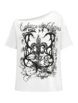 Camiseta feminina RoseSeek com estampa grunge Off The Shoulder