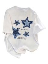 Camiseta feminina RoseSeek Graphic Star Print de manga curta 7Y