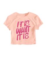 Camiseta feminina RoseSeek Letter Bow com estampa de manga curta 10Y