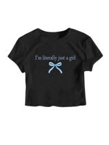 Camiseta feminina RoseSeek Letter Bow com estampa de manga curta 10Y Camiseta feminina RoseSeek Letter Bow com estampa de manga curta 10Y