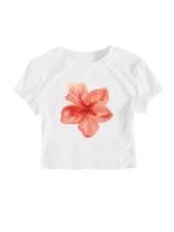 Camiseta feminina RoseSeek Letter Bow com estampa de manga curta 12Y Camiseta feminina RoseSeek Letter Bow com estampa de manga curta 12Y
