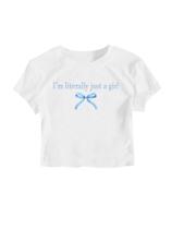 Camiseta feminina RoseSeek Letter Bow com estampa de manga curta 12Y Camiseta feminina RoseSeek Letter Bow com estampa de manga curta 12Y