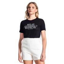 Camiseta Feminina Rovitex Endless Relax Preto Camiseta Feminina Rovitex Endless Relax Preto