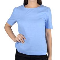 Camiseta Feminina Seiki Linho Azul Clara - 221180 Camiseta Feminina Seiki Linho Azul Clara - 221180
