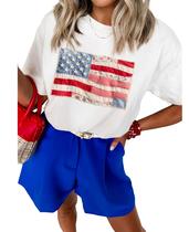 Camiseta feminina SELINK com estampa de lantejoulas do Dia dos Presidentes dos EUA Camiseta feminina SELINK com estampa de lantejoulas do Dia dos Presidentes dos EUA