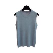 Camiseta Feminina Sem Mangas - Malha, Decote V, Slim Fit - Verão/Primavera