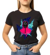 Camiseta Feminina Série Round 6 Squid Game Colorida Camiseta Feminina Série Round 6 Squid Game Colorida
