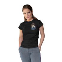 Camiseta Feminina Shih Tzu Cão de Bolso Mãe de Pet Dog Fofo Camiseta Feminina Shih Tzu Cão de Bolso Mãe de Pet Dog Fofo