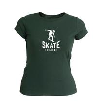 Camiseta Feminina Skate Capacete Dia a Dia Confortável