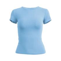 Camiseta Feminina Slim Fit De Manga Curta Com Decote Redondo, Estilo Esportivo Y2K