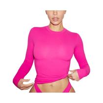 Camiseta Feminina Slim Fit Manga Longa - Casual Básica Y2K Streetwear Camiseta Feminina Slim Fit Manga Longa - Casual Básica Y2K Streetwear