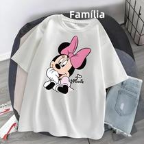 Camiseta Feminina Solta Mickey Mouse - Estilo Coreano, Meia Manga, Verão