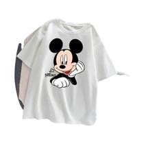 Camiseta Feminina Solta Mickey Mouse - Estilo Coreano, Meia Manga, Verão