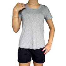 Camiseta Feminina Soltinha Gola Careca Manga Curta Lisa Viscolycra Pp ao Plus Size