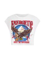 Camiseta feminina SOLY HUX com estampa vintage Y2k White Eagle Camiseta feminina SOLY HUX com estampa vintage Y2k White Eagle