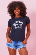 Camiseta Feminina Stars Logo Planet Girls Preto